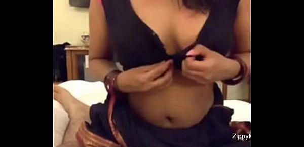  Hot Desi Bhabhi Showing Big Boobs n Putting in Condom on Dick